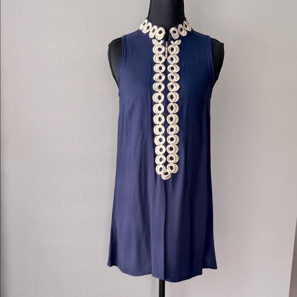 Lilly Pulitzer Navy Dress with Good Embroidery Detailing